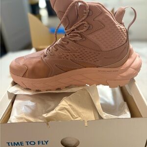 Hoka One One Pink Athletic Shoes with High Ankle Support